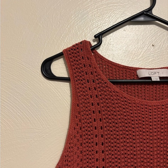 LOFT Brown Ribbed Peplum Tank Top - Picture 6 of 8